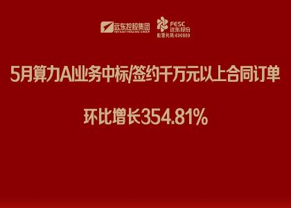 遠東股份：5月算力AI業務中標/簽約千萬元以上合同訂單環比增長354.81%